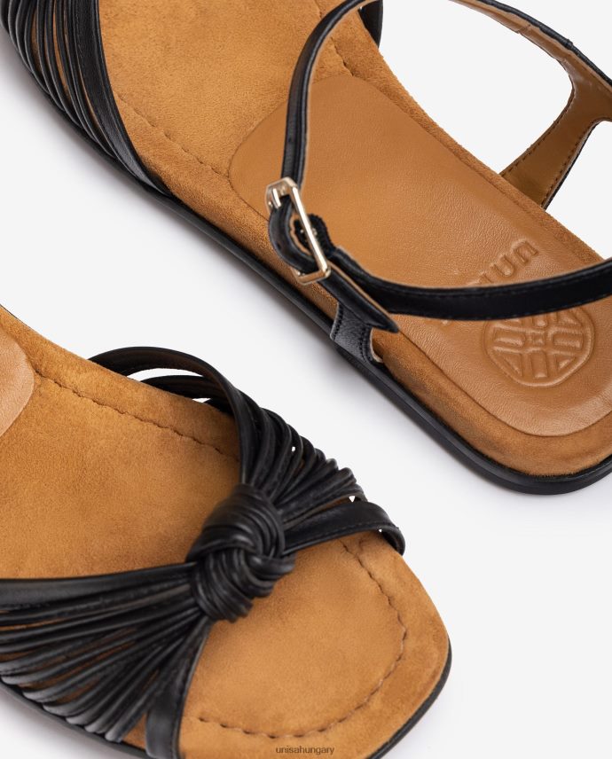 Unisa lapos bőr több pántos szandál nők J4PJX0332 fekete