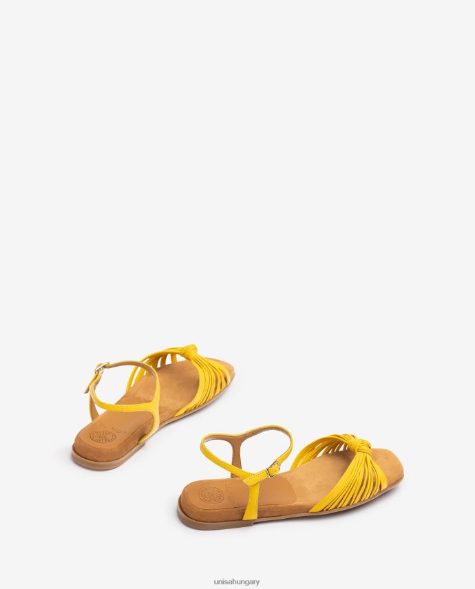 Unisa lapos bőr több pántos szandál nők J4PJX0333 sárga