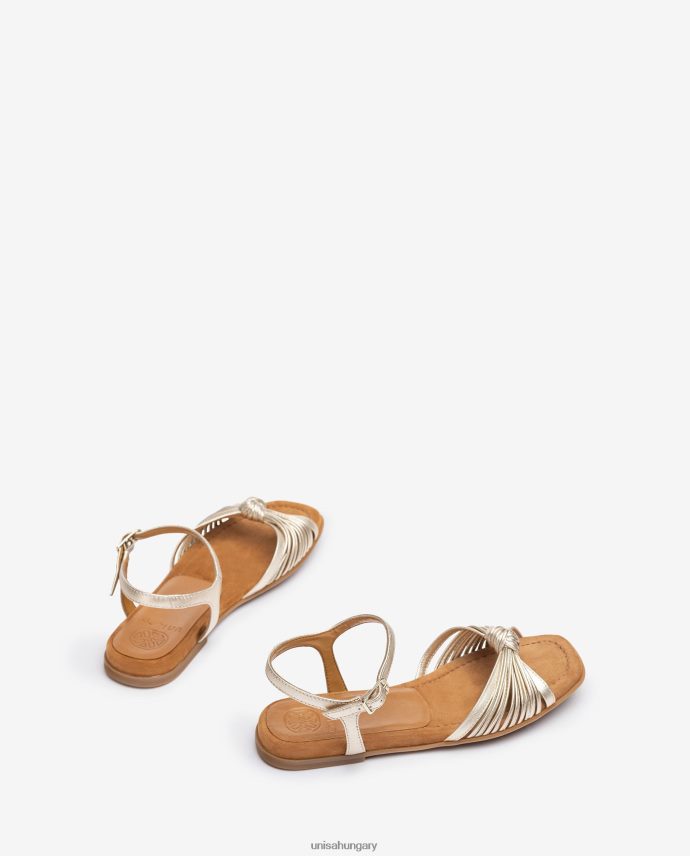 Unisa lapos metál kivitelű több pántos szandál nők J4PJX0328 Arany