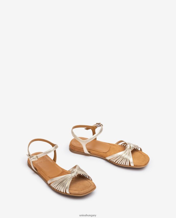 Unisa lapos metál kivitelű több pántos szandál nők J4PJX0328 Arany
