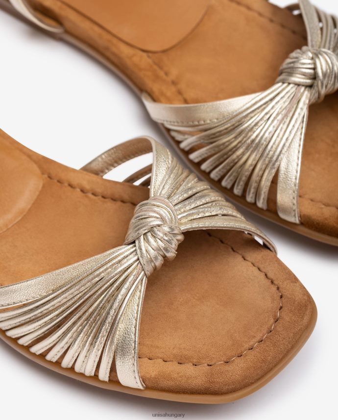 Unisa lapos metál kivitelű több pántos szandál nők J4PJX0328 Arany