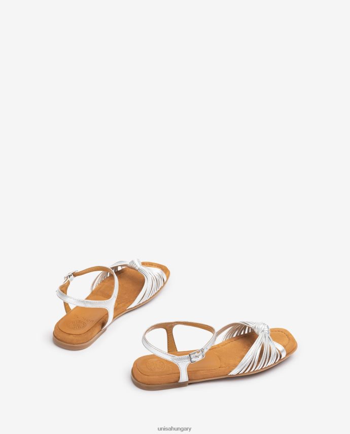 Unisa lapos metál kivitelű több pántos szandál nők J4PJX0329 ezüst