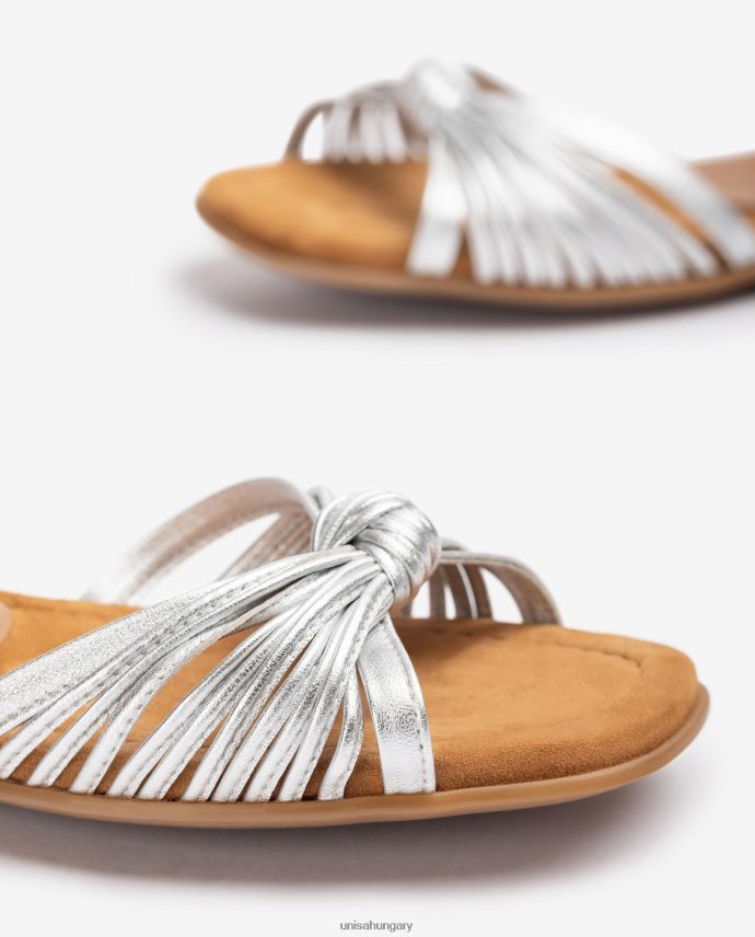Unisa lapos metál kivitelű több pántos szandál nők J4PJX0329 ezüst