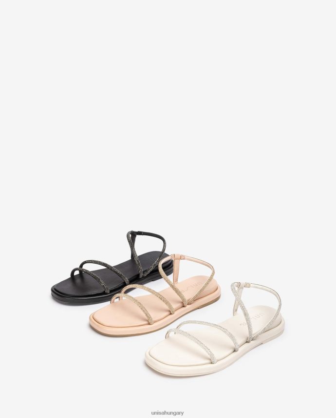 Unisa lapos szandál csillámmal nők J4PJX0110 fehér