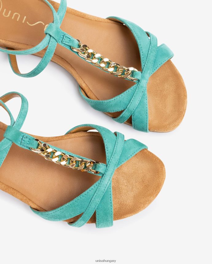 Unisa lapos szandál lánccal nők J4PJX048 zöld