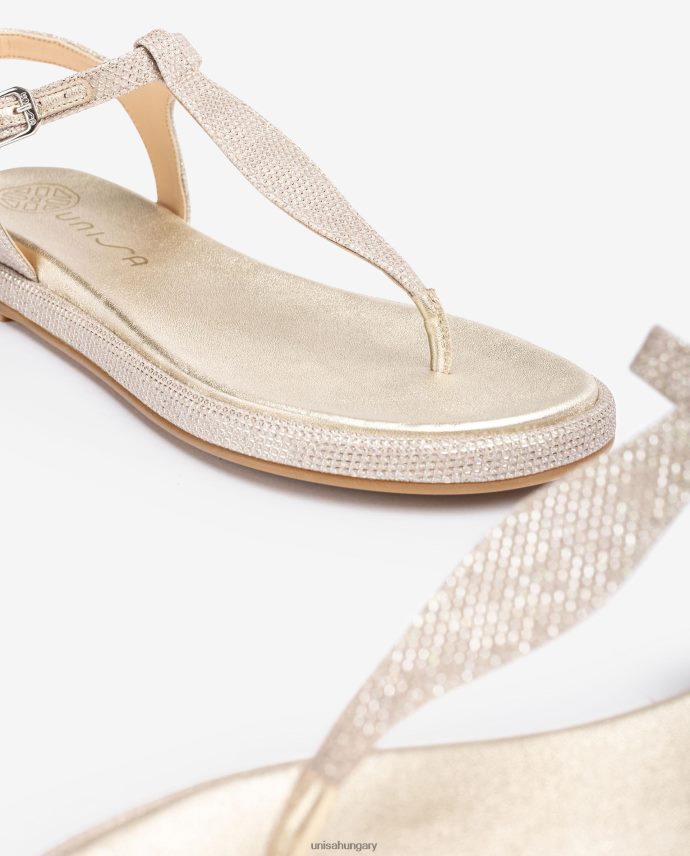 Unisa orr-oszlopos szandál fényes anyagból nők J4PJX0104 Arany