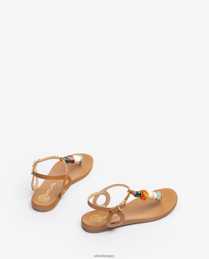 Unisa orr-oszlopos szandál szegéllyel nők J4PJX046 barna