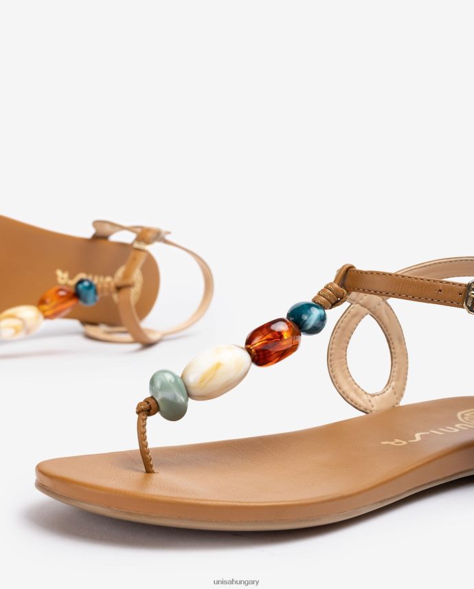 Unisa orr-oszlopos szandál szegéllyel nők J4PJX046 barna