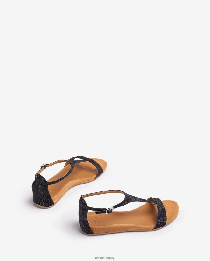 Unisa szandál pánttal a lábfej fölött nők J4PJX073 fekete
