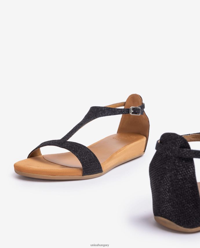Unisa szandál pánttal a lábfej fölött nők J4PJX073 fekete