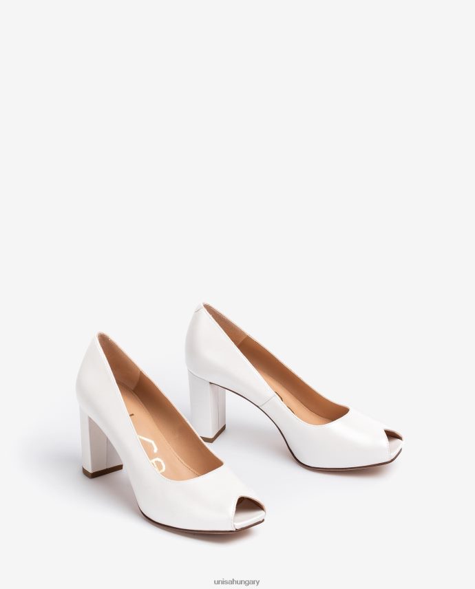 Unisa menyasszonyi magas sarkú bőr kukucskáló cipő nők J4PJX0842 divat