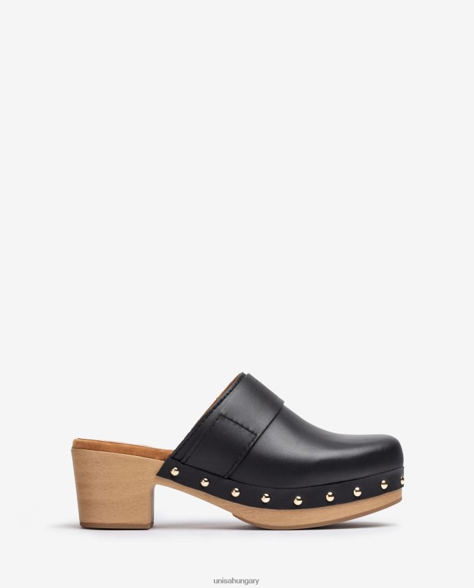Unisa bőrből készült klumpa nők J4PJX0806 fekete