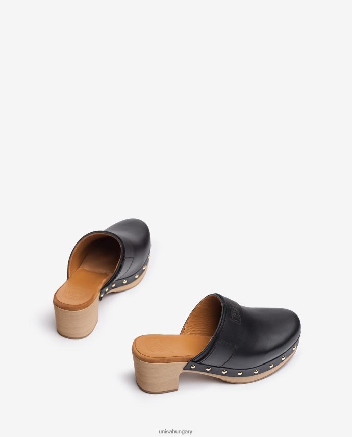 Unisa bőrből készült klumpa nők J4PJX0806 fekete