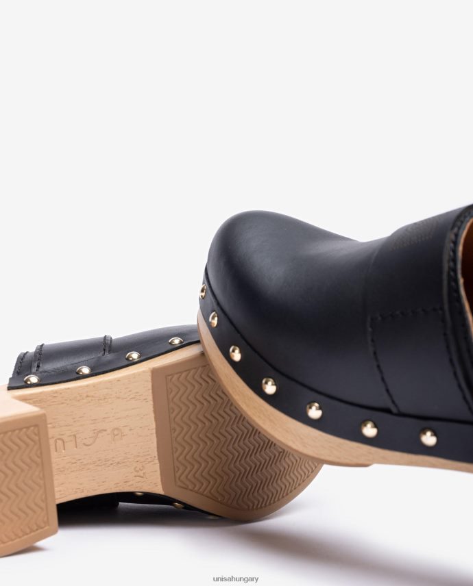 Unisa bőrből készült klumpa nők J4PJX0806 fekete