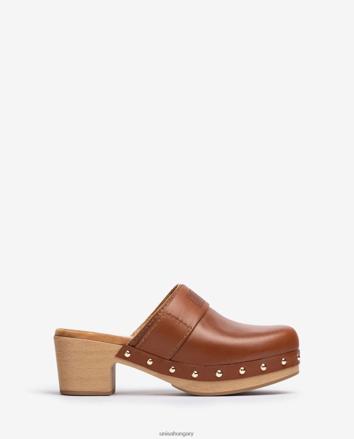 Unisa bőrből készült klumpa nők J4PJX0807 barna