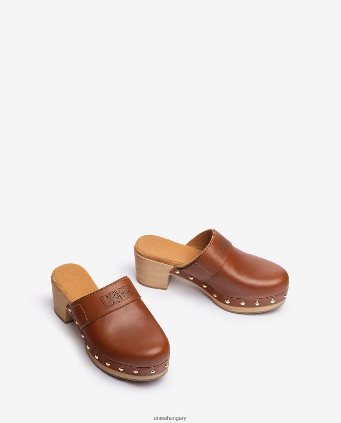 Unisa bőrből készült klumpa nők J4PJX0807 barna