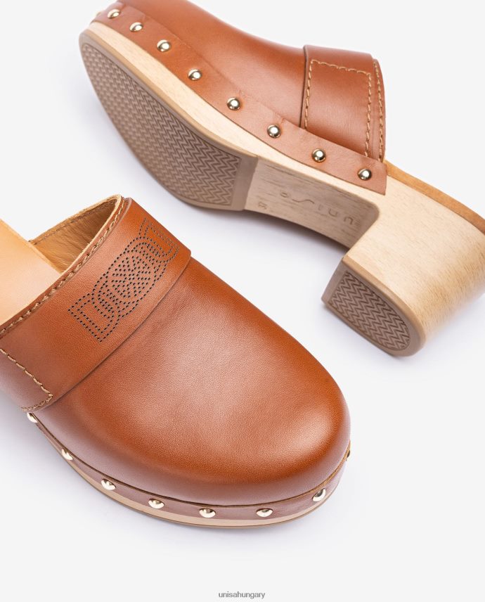 Unisa bőrből készült klumpa nők J4PJX0807 barna