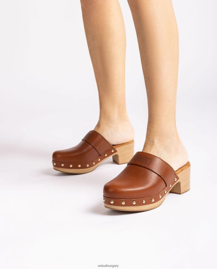 Unisa bőrből készült klumpa nők J4PJX0807 barna