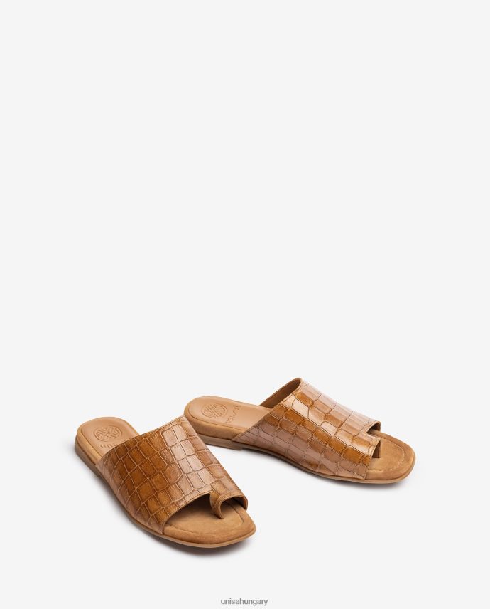 Unisa lapos bőr öszvér szandál nők J4PJX01260 barna