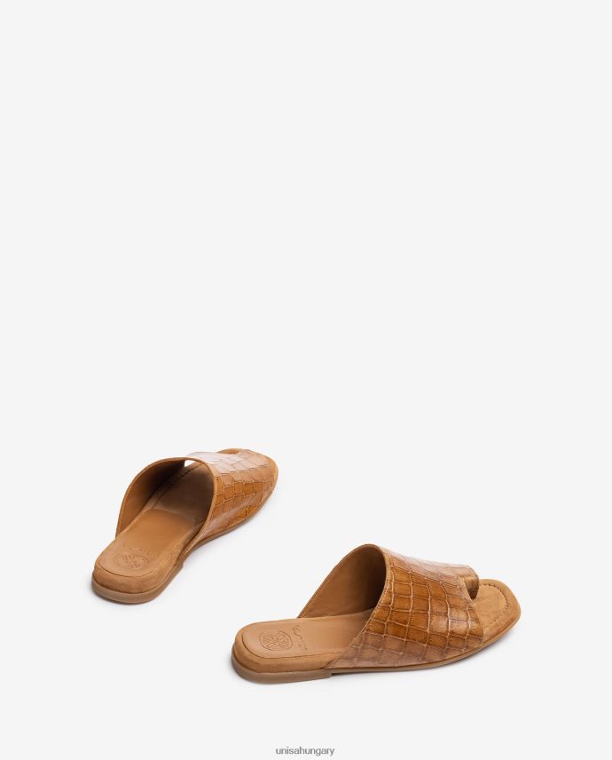 Unisa lapos bőr öszvér szandál nők J4PJX01260 barna