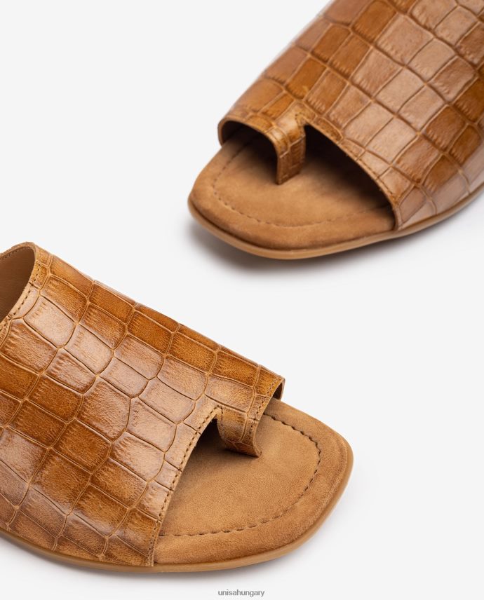 Unisa lapos bőr öszvér szandál nők J4PJX01260 barna