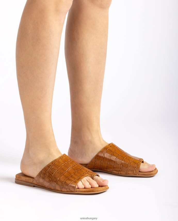 Unisa lapos bőr öszvér szandál nők J4PJX01260 barna