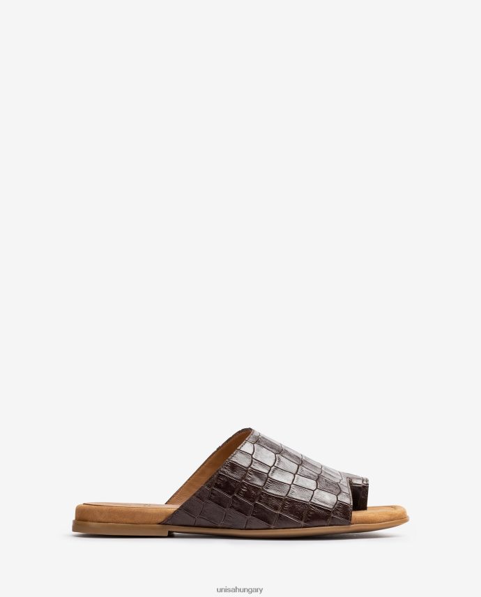 Unisa lapos bőr öszvér szandál nők J4PJX01261 barna