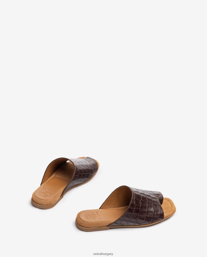 Unisa lapos bőr öszvér szandál nők J4PJX01261 barna