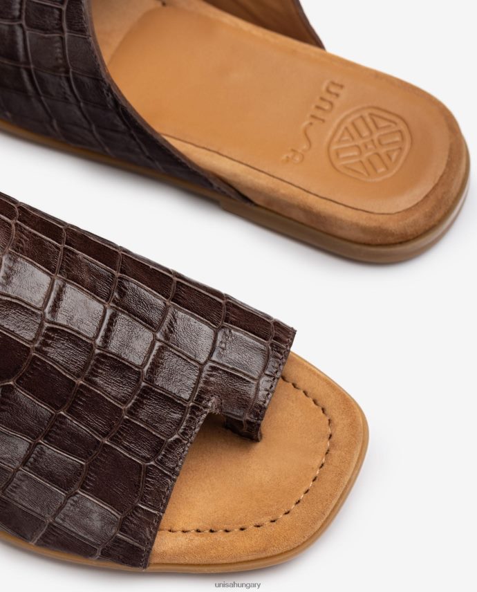 Unisa lapos bőr öszvér szandál nők J4PJX01261 barna