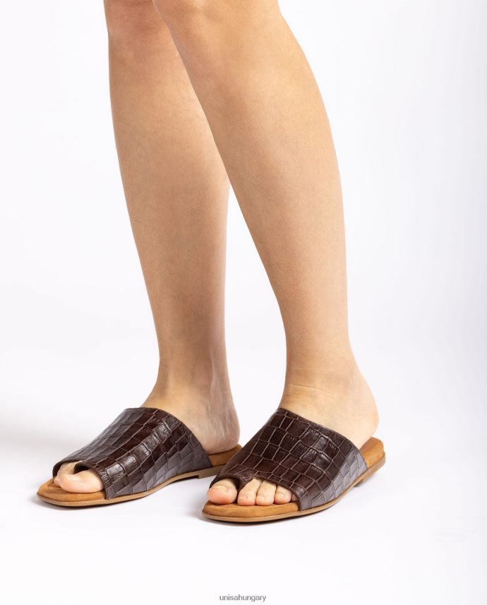 Unisa lapos bőr öszvér szandál nők J4PJX01261 barna