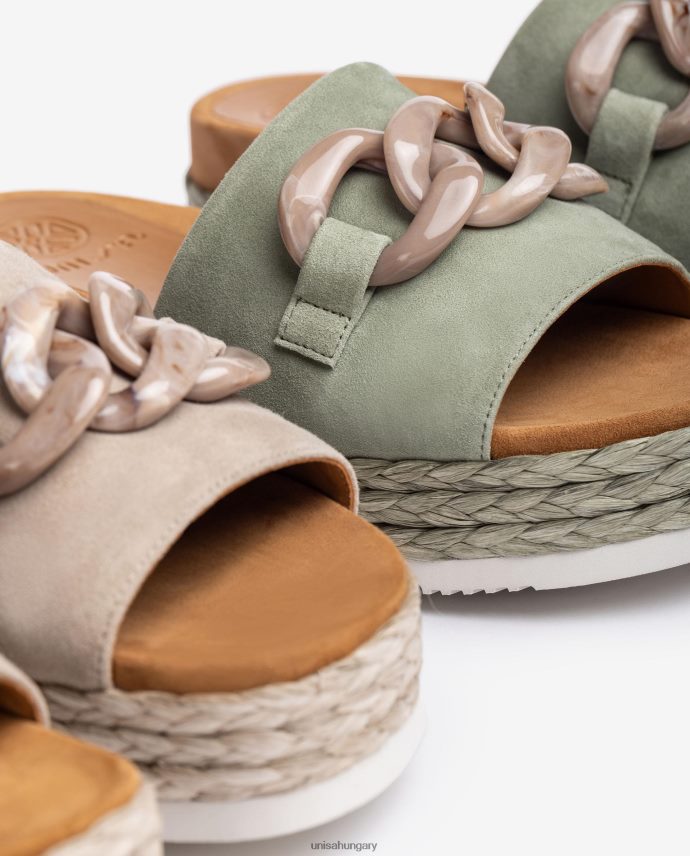 Unisa szandál láncszegéllyel nők J4PJX0812 zöld