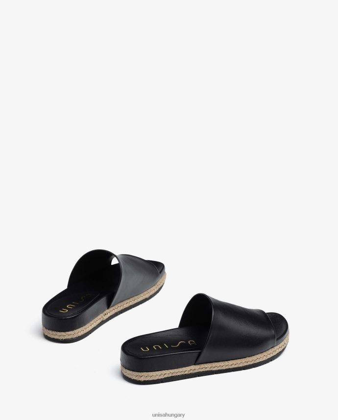 Unisa bőr és juta szandál nők J4PJX0424 fekete