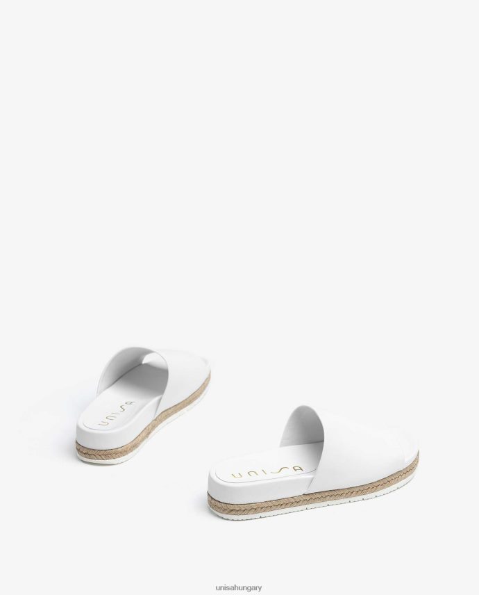 Unisa bőr és juta szandál nők J4PJX0425 fehér