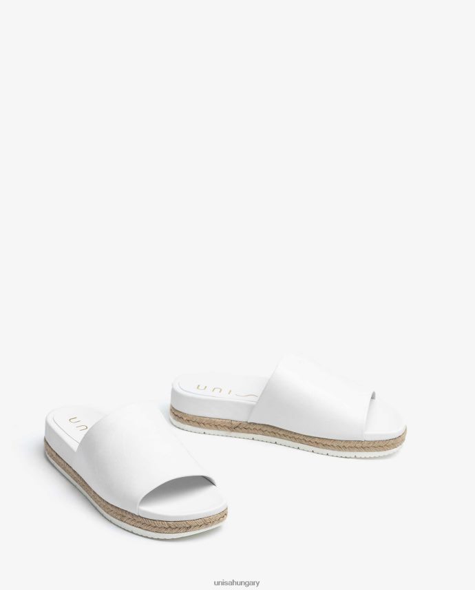 Unisa bőr és juta szandál nők J4PJX0425 fehér