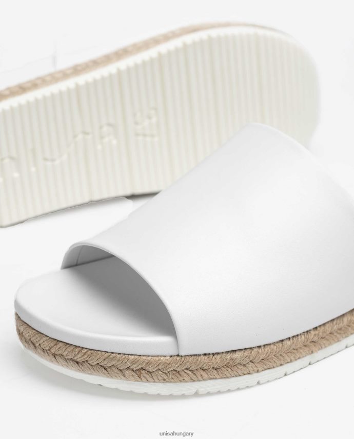 Unisa bőr és juta szandál nők J4PJX0425 fehér