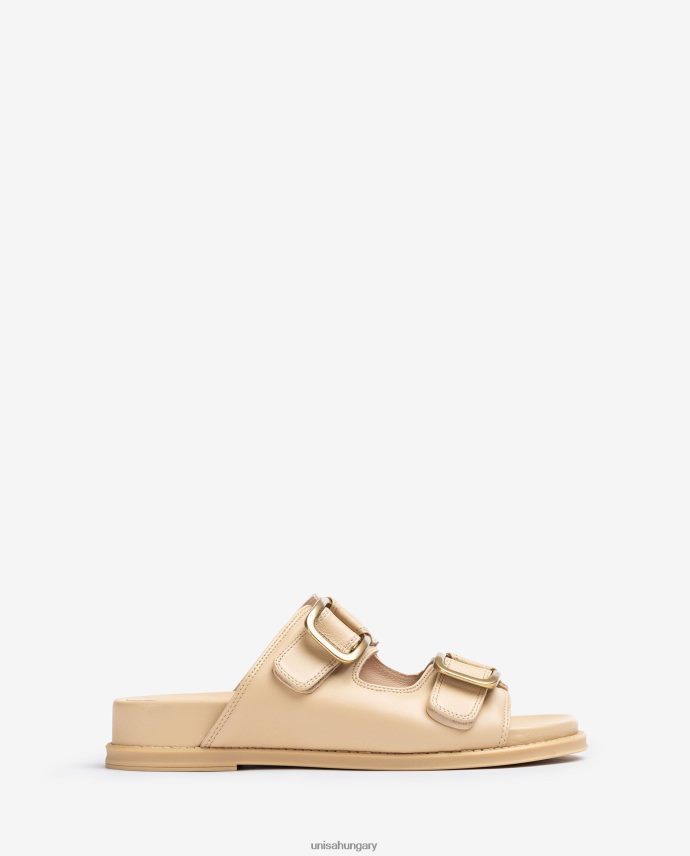 Unisa lapos dupla csatos szandál nők J4PJX0320 bézs