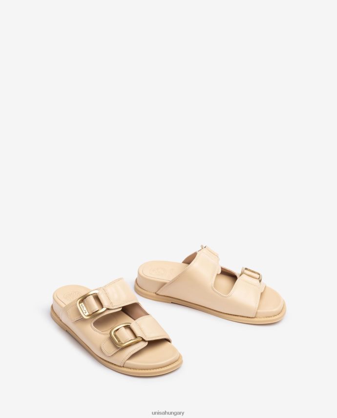 Unisa lapos dupla csatos szandál nők J4PJX0320 bézs