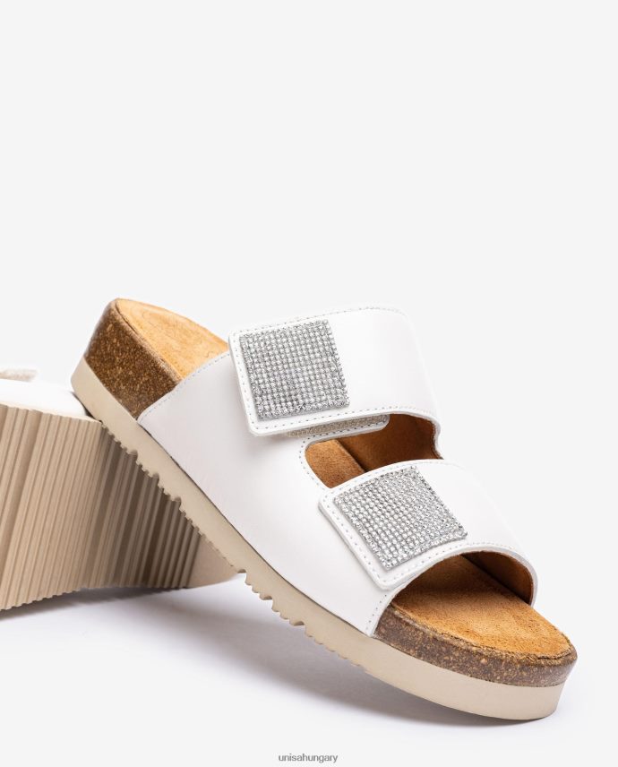Unisa lapos szandál dupla pánttal nők J4PJX095 fehér