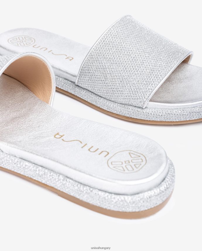 Unisa lapos szandál széles vámpírral nők J4PJX032 ezüst