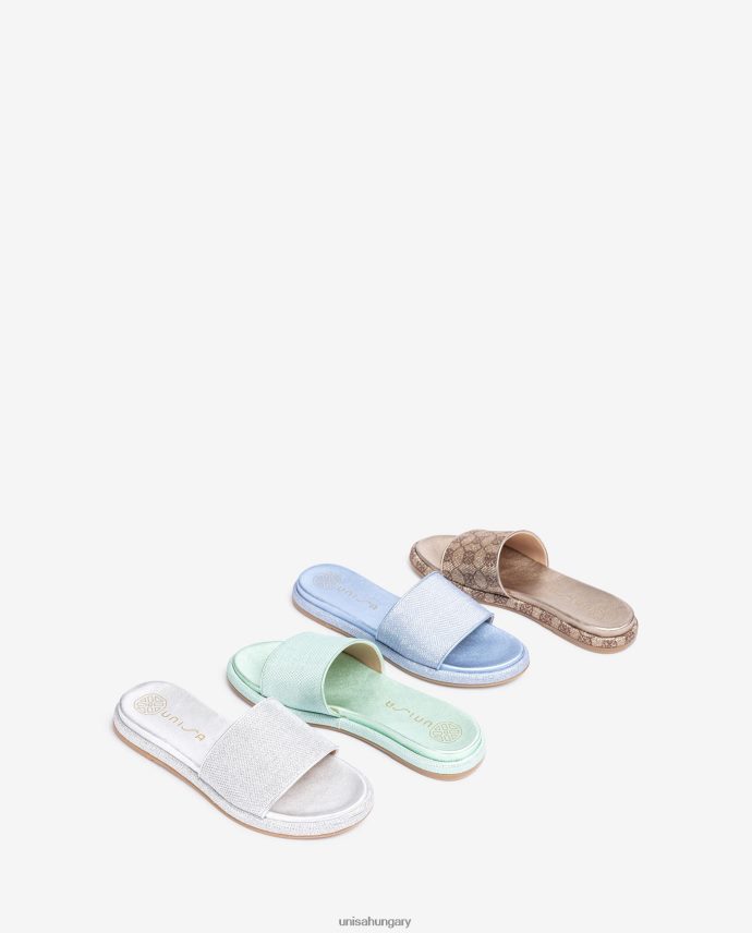 Unisa lapos szandál széles vámpírral nők J4PJX032 ezüst