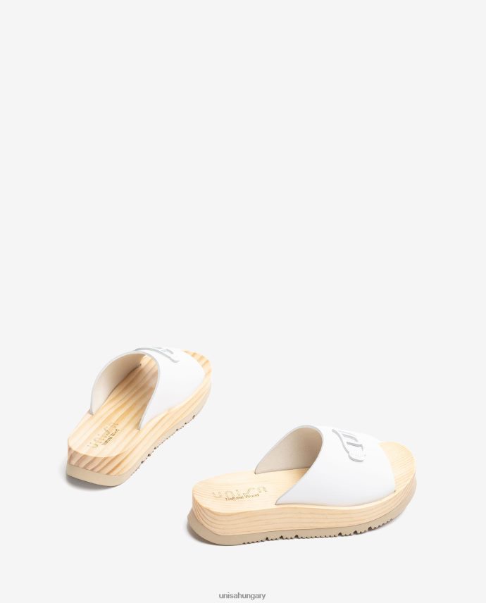 Unisa szandál fa hatású talppal nők J4PJX0352 fehér