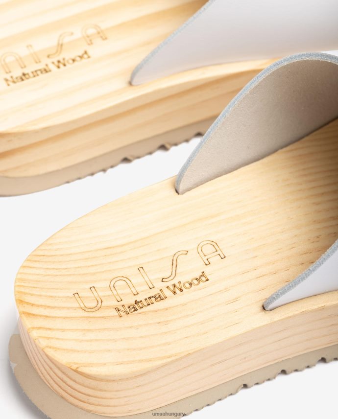 Unisa szandál fa hatású talppal nők J4PJX0352 fehér