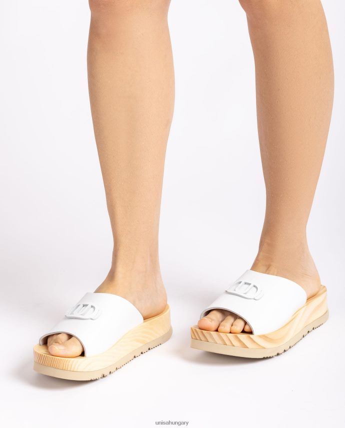 Unisa szandál fa hatású talppal nők J4PJX0352 fehér