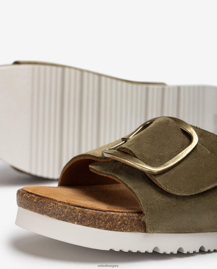 Unisa velúr szandál csattal nők J4PJX0326 zöld