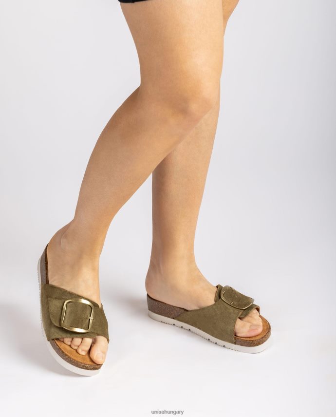 Unisa velúr szandál csattal nők J4PJX0326 zöld