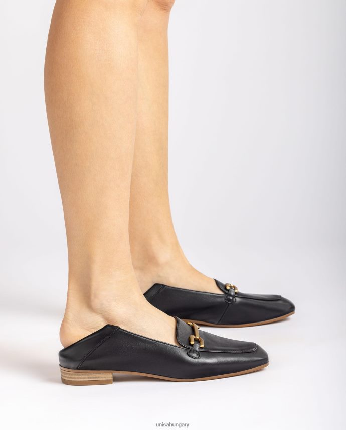 Unisa bőr naplopók szegéllyel nők J4PJX0628 fekete