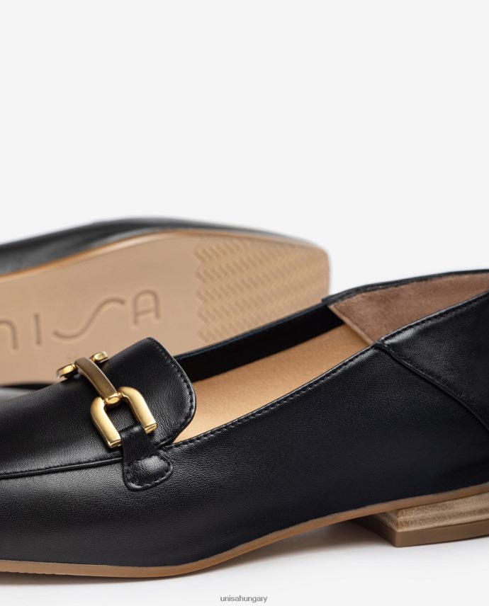 Unisa bőr naplopók szegéllyel nők J4PJX0628 fekete