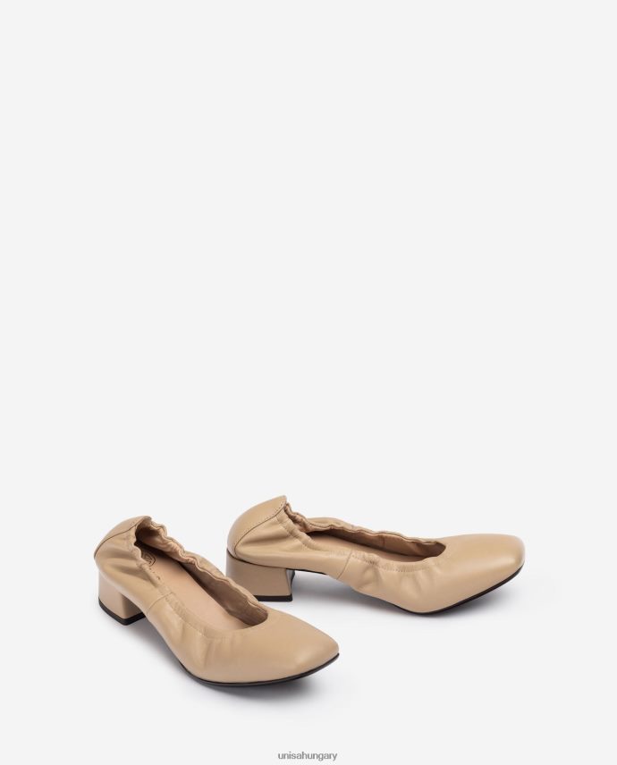 Unisa ráncos szegélyű cipő nők J4PJX01296 bézs