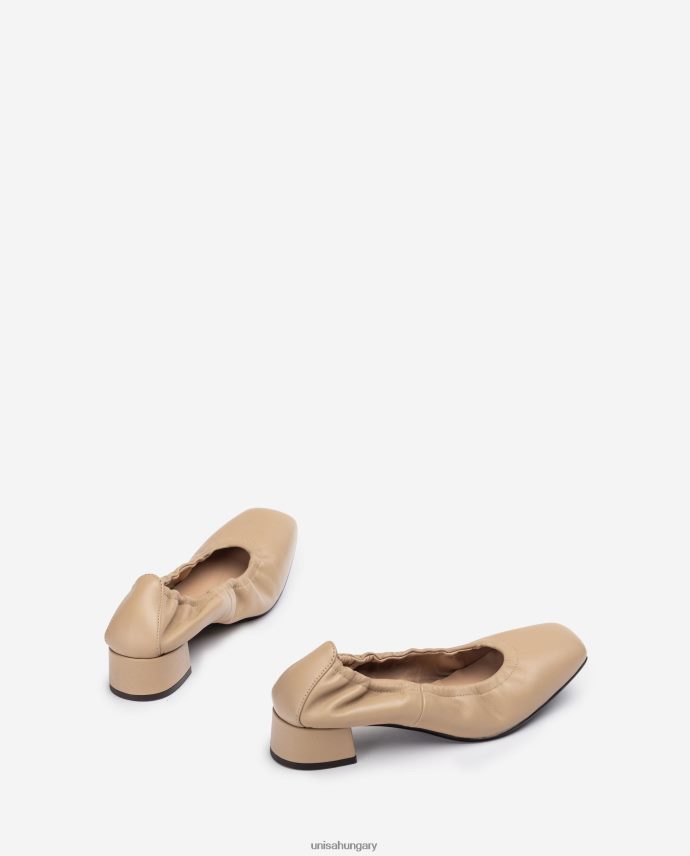 Unisa ráncos szegélyű cipő nők J4PJX01296 bézs