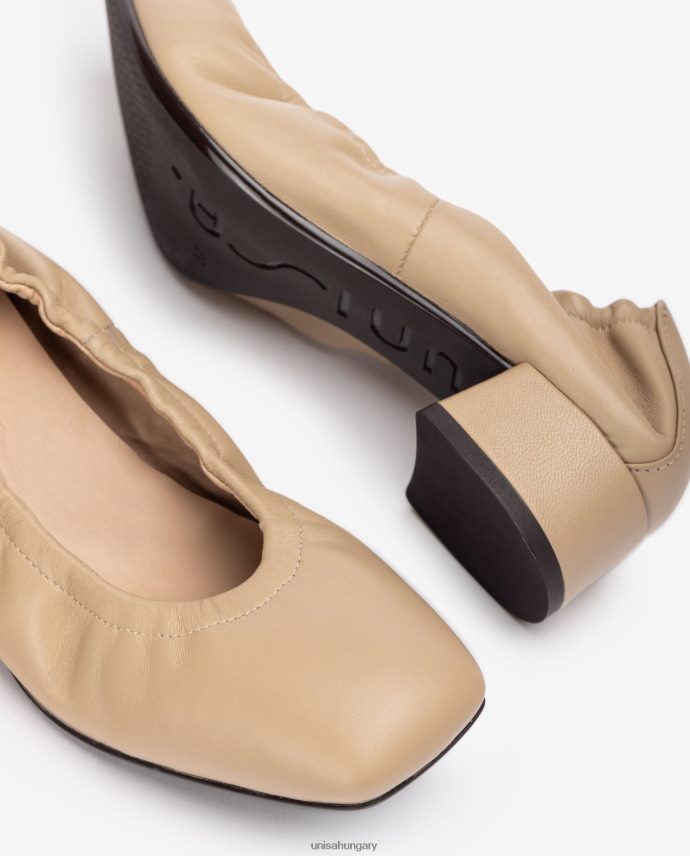 Unisa ráncos szegélyű cipő nők J4PJX01296 bézs